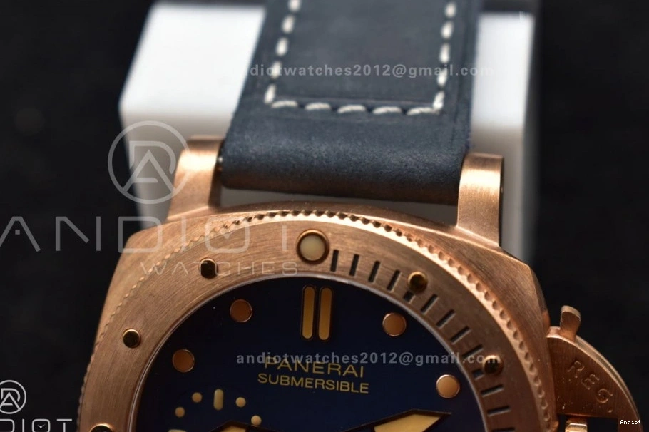 W 1:1 Blue Best on PAM1074 Calfskin VSF Blue Edition Bronzo Strap P.900 Clone Dial 0212